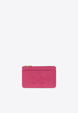 Dolce 
Gabbana Logo-Embossed Zipped Leather Cardholder BI1261 AG081-80441 Pink