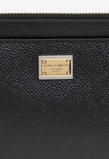 Dolce 
Gabbana Dauphine Logo-Plaque Leather Wallet BI1265 A1001-80999 Black