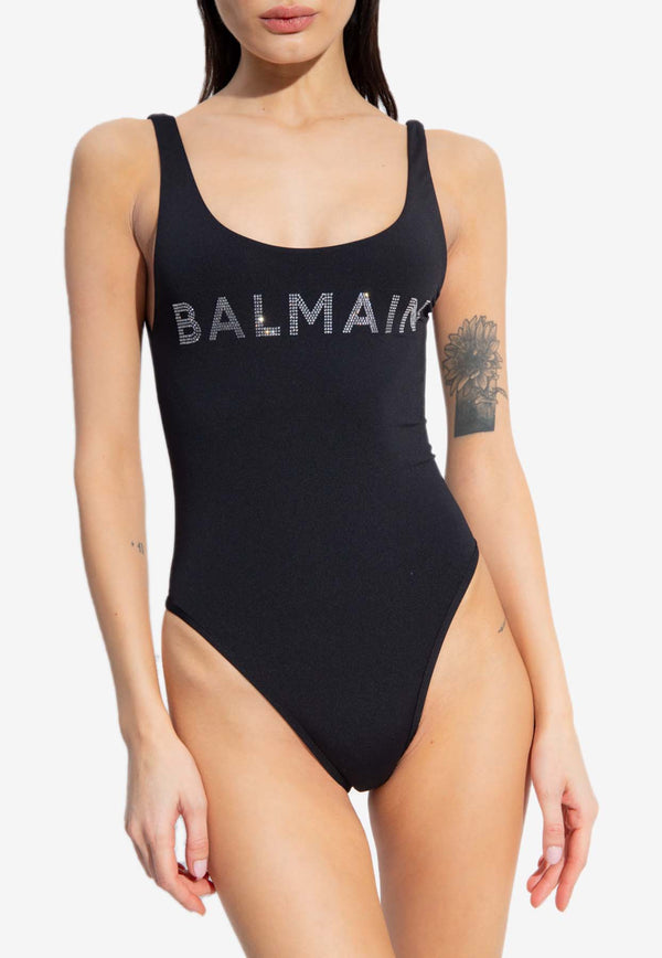 Balmain Stud-Logo One-Piece Swimsuit BKBG71450 0-001