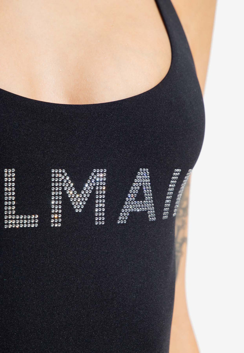 Balmain Stud-Logo One-Piece Swimsuit BKBG71450 0-001