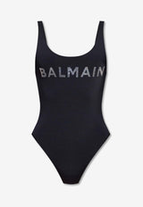 Balmain Stud-Logo One-Piece Swimsuit BKBG71450 0-001