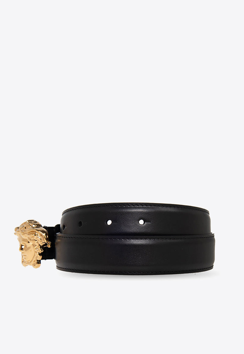 Versace Medusa Head Leather Belt Black DCDD442 DVTFN-KVO41