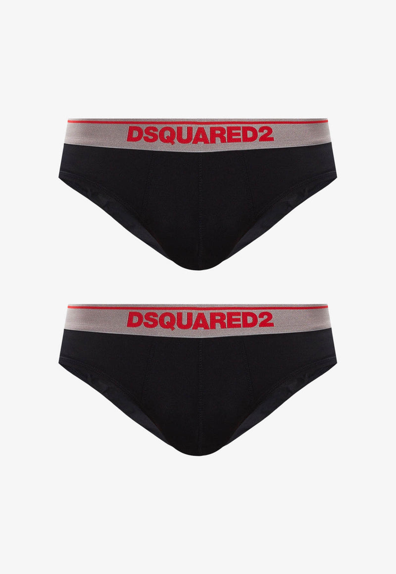 Dsquared2 Two-Pack Logo-Waistband Briefs DCX610050 0-001