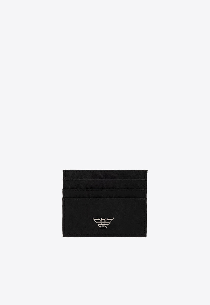 Emporio Armani Logo Plaque Leather Cardholder Black Y4R173 Y138E-81072