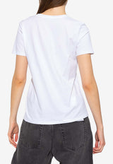 Balmain Logo Print Short-Sleeved T-shirt YF1EF005 BB37-GAB White