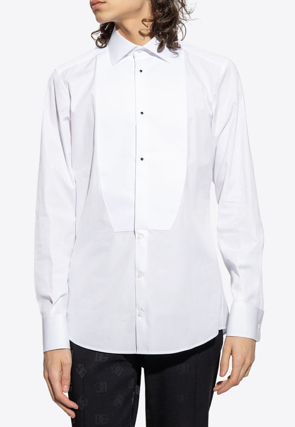 Dolce 
Gabbana Long-Sleeved Tuxedo Shirt G5EN5T FU5U8-W0800 White