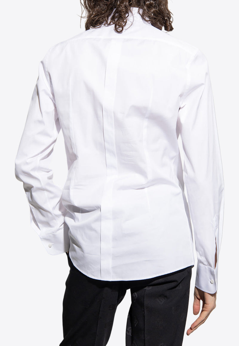 Dolce 
Gabbana Long-Sleeved Tuxedo Shirt G5EN5T FU5U8-W0800 White