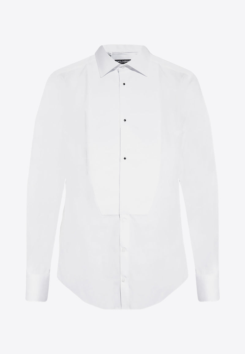 Dolce 
Gabbana Long-Sleeved Tuxedo Shirt G5EN5T FU5U8-W0800 White