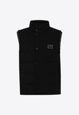 Dolce 
Gabbana Quilted Logo-Plaque Vest G9ABGT GF790-N0000 Black