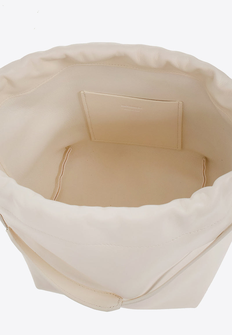 Jil Sander Dumpling Leather Bucket Bag Cream J07WG0027 P4846-106