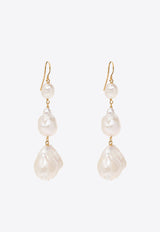 Jil Sander Pearl Drop Earrings Cream J11VG0028 J12016-713