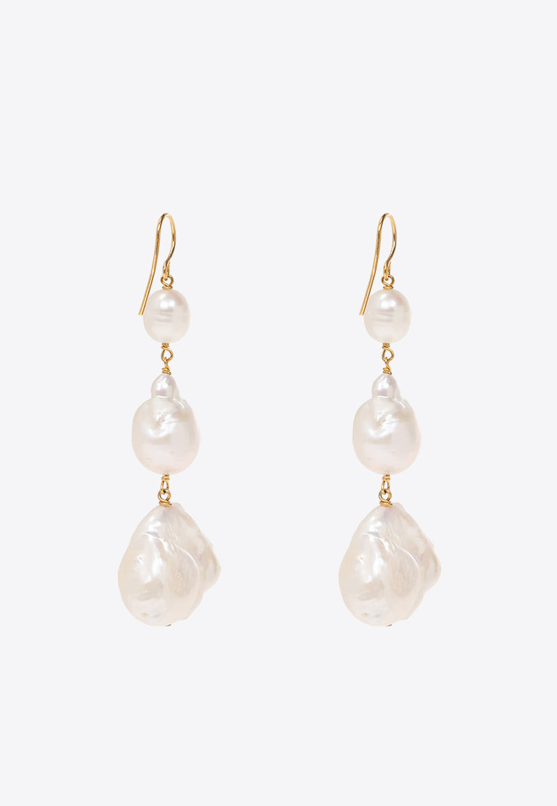 Jil Sander Pearl Drop Earrings Cream J11VG0028 J12016-713