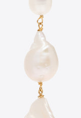 Jil Sander Pearl Drop Earrings Cream J11VG0028 J12016-713