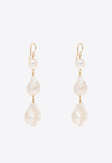 Jil Sander Pearl Drop Earrings Cream J11VG0028 J12016-713