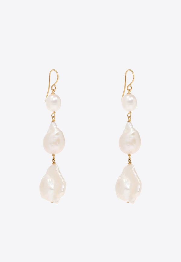 Jil Sander Pearl Drop Earrings Cream J11VG0028 J12016-713