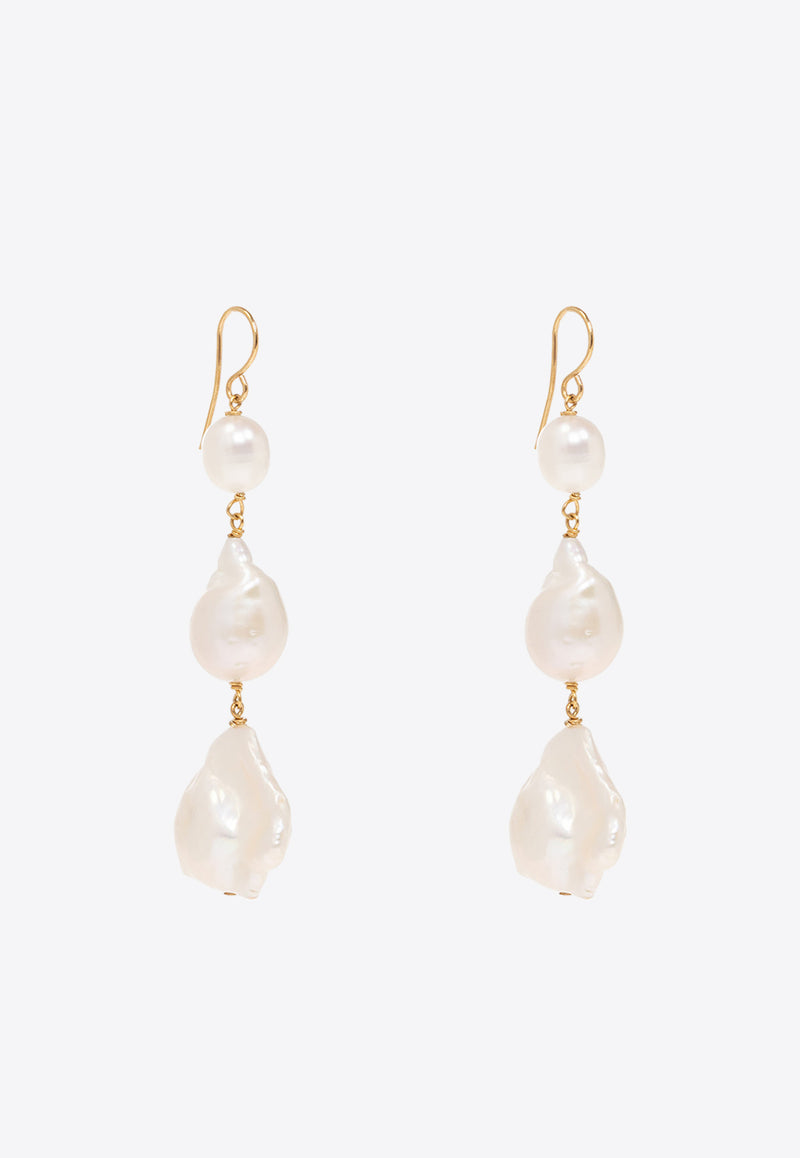 Jil Sander Pearl Drop Earrings Cream J11VG0028 J12016-713