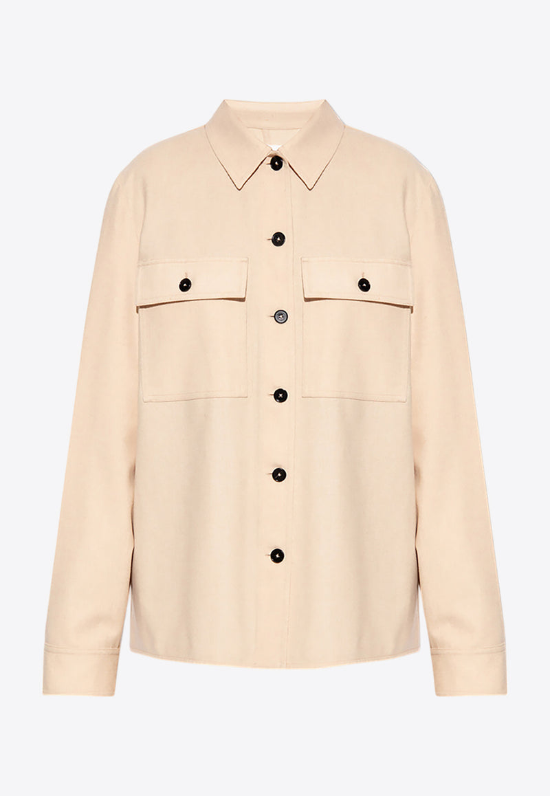 Jil Sander Button-Up Wool Overshirt Beige J40DL0001 J40008-275