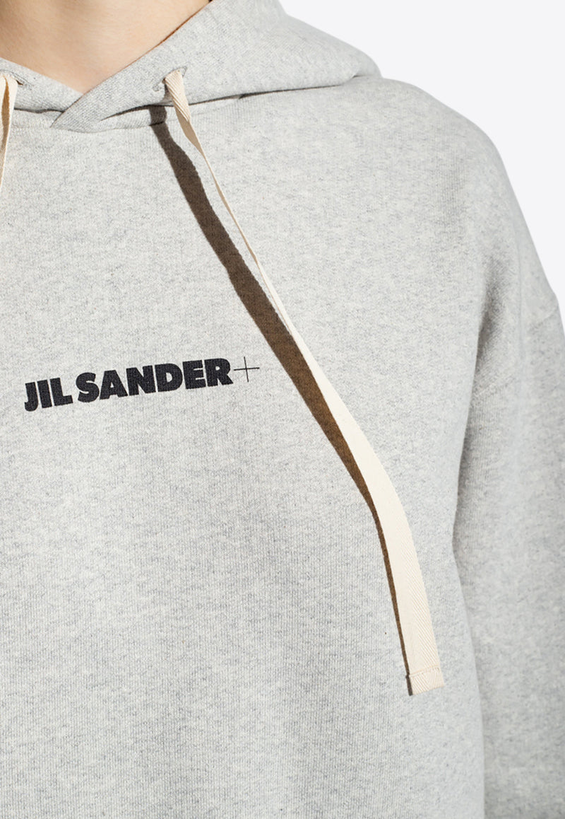 Jil Sander Logo Print Hooded Sweatshirt Gray J40GU0002 J20010-052