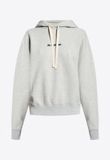 Jil Sander Logo Print Hooded Sweatshirt Gray J40GU0002 J20010-052