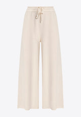 Jil Sander Wide-Leg Cashmere Drawstring Pants Beige J40KA0017 J13204-104