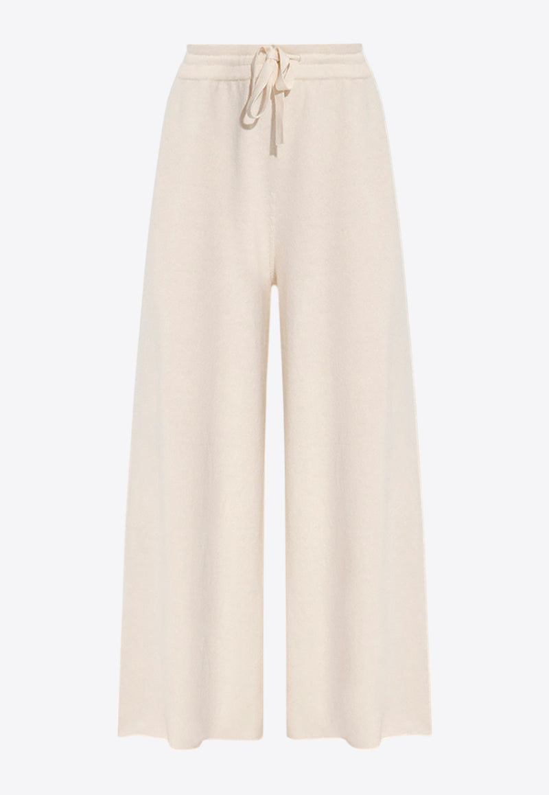 Jil Sander Wide-Leg Cashmere Drawstring Pants Beige J40KA0017 J13204-104