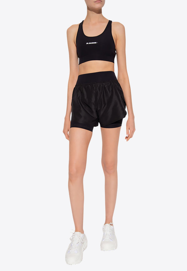 Jil Sander Logo Print Sports Bra Black J40NC0002 J70029-001