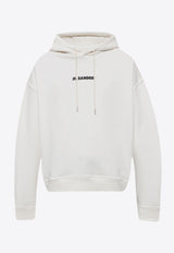 Jil Sander Logo Print Hooded Sweatshirt White J47GU0002 J45050-102