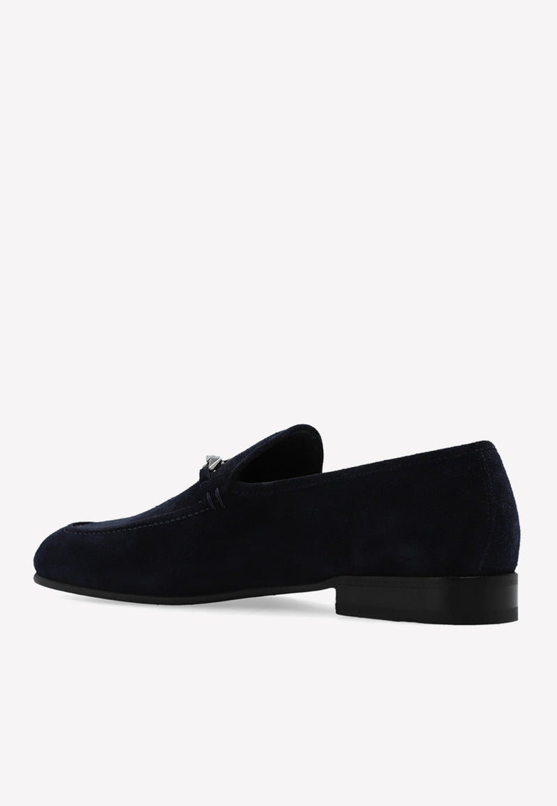 Jimmy Choo Marti Suede Loafers Navy MARTI REVERSE OVA-NAVY