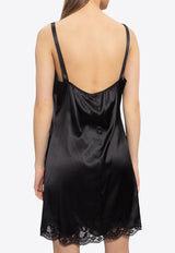 Dolce 
Gabbana Lace-Trimmed Satin Camisole Dress Black O6A00T FUAD8-N0000