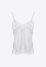 Dolce 
Gabbana Lace-Trimmed Satin Top White O7A00T FUAD8-W0001