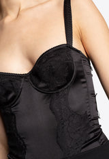 Dolce 
Gabbana Bustier Silk Bodysuit Black O9A05T FUAD8-N0000