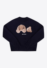 Palm Angels Kids Boys Broken Bear Print Sweatshirt Navy PBBA001F21 FLE001-4660