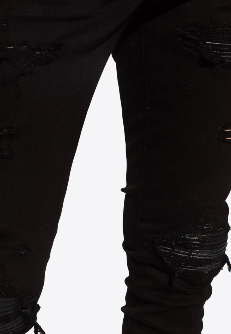 Amiri Distressed Skinny Jeans Black PXMD001 0-001