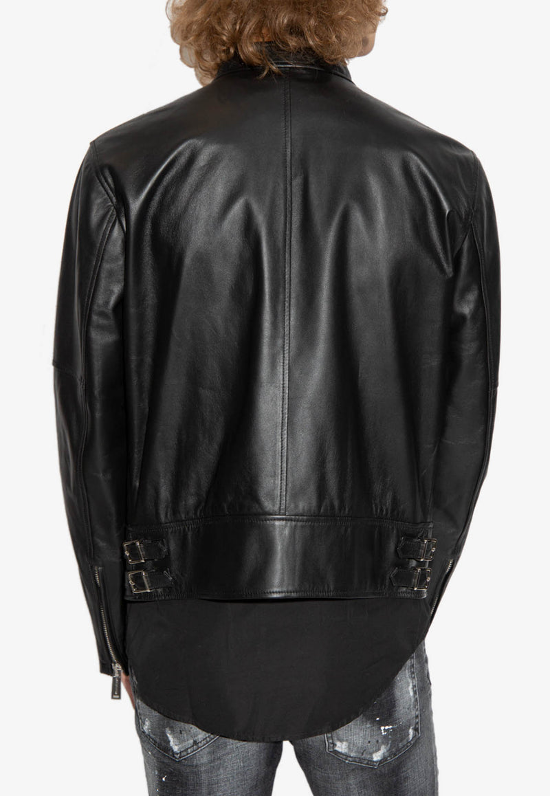 Dsquared2 Leather Biker Jacket  S74AM1328 SY1491-900