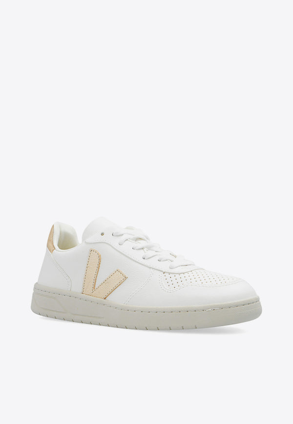 Veja V-10 Leather Low-Top Sneakers White VX0502935A 0-EXTRA WHITE PLATINE