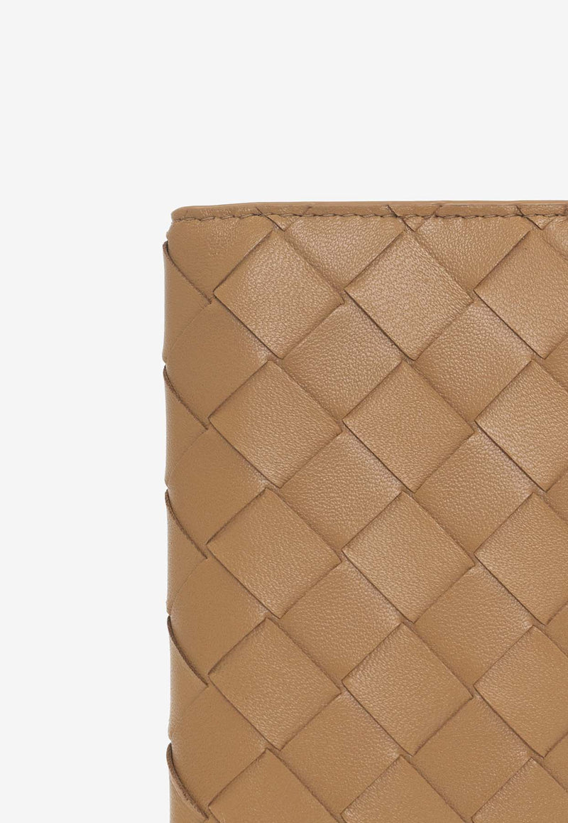 Bottega Veneta Medium Zip Bi-Fold Wallet in Intrecciato Leather Caramel 667468 VCPP2-9830