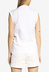 Balmain Logo Print Sleeveless T-shirt AF1ED000 BB02-GAB White