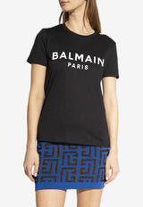 Balmain Logo Print Short-Sleeved T-shirt AF1EF005 BB02-EAB Black