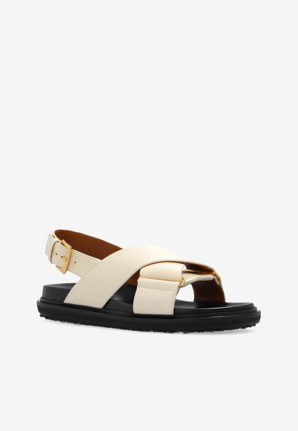 Marni Fussbett Crisscross Leather Sandals FBMS005201 P3614-00W11