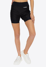 Jil Sander Logo Print Double-Layer Shorts Black JPPU783502 WU478208A-001