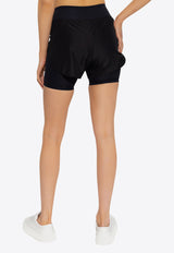 Jil Sander Logo Print Double-Layer Shorts Black JPPU783502 WU478208A-001