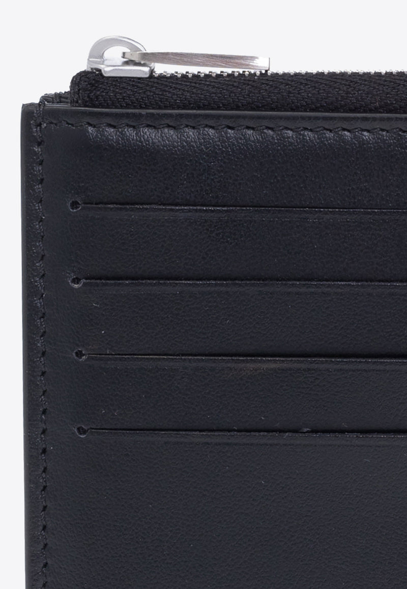 Jil Sander Embossed Logo Zip Cardholder Black JSMU840147 MUS00008N-001