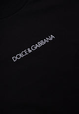 Dolce 
Gabbana Kids Boys Logo Embroidered Crewneck T-shirt Black L4JT7N G7STN-N0000