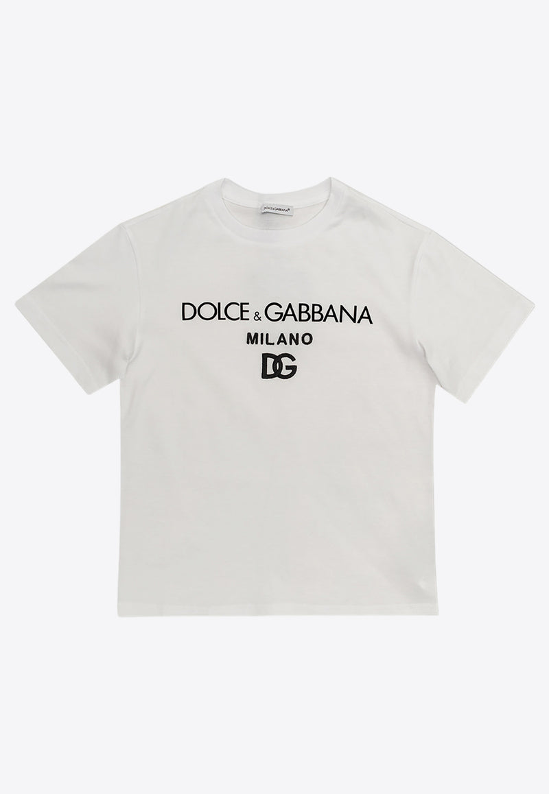 Dolce 
Gabbana Kids Boys DG Milano Crewneck T-shirt White L4JTEY G7E5G-W0800