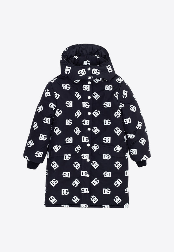 Dolce 
Gabbana Kids Girls All-Over DG Logo Jacket Black L5JBM7 G7F9S-HNVAA