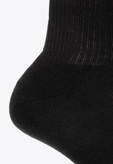 Palm Angels Palm Print Ribbed Socks Black PMRA001C99 FAB003-1001