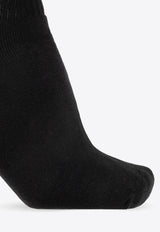 Palm Angels Palm Print Ribbed Socks Black PMRA001C99 FAB003-1001