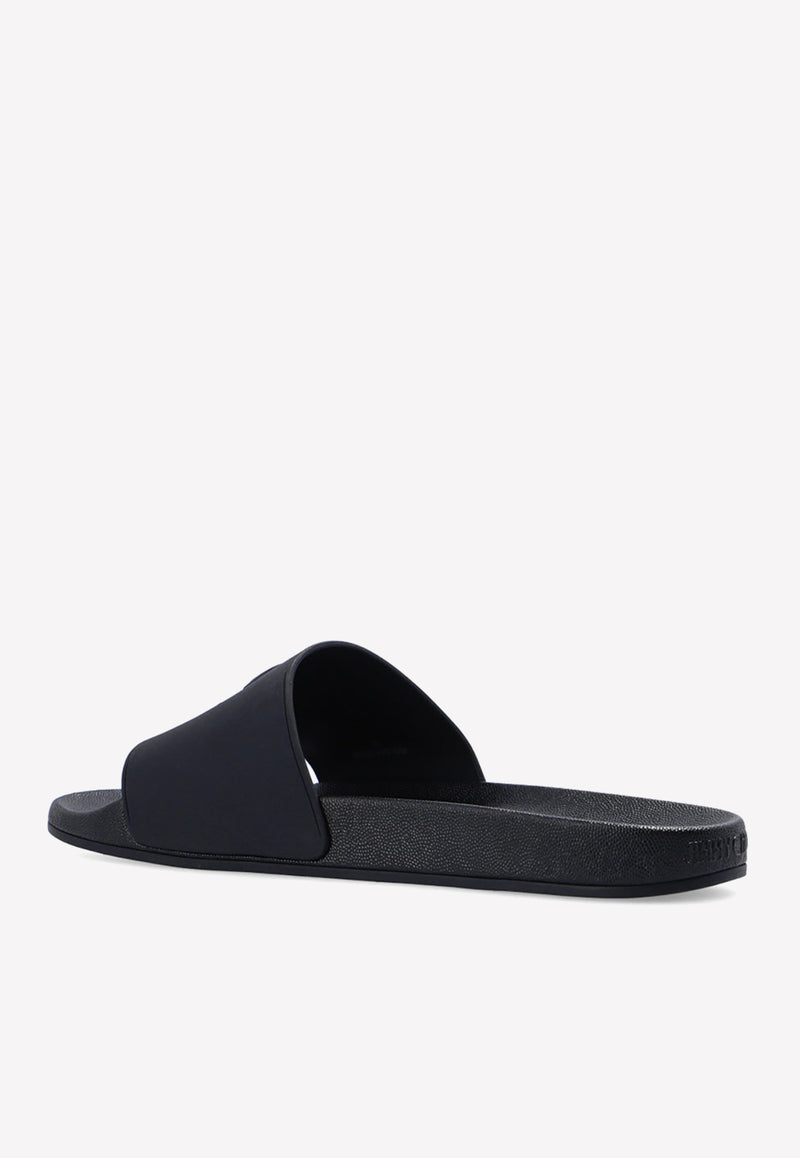 Jimmy Choo Port Rubber Slides Black PORT M JCB-V BLACK