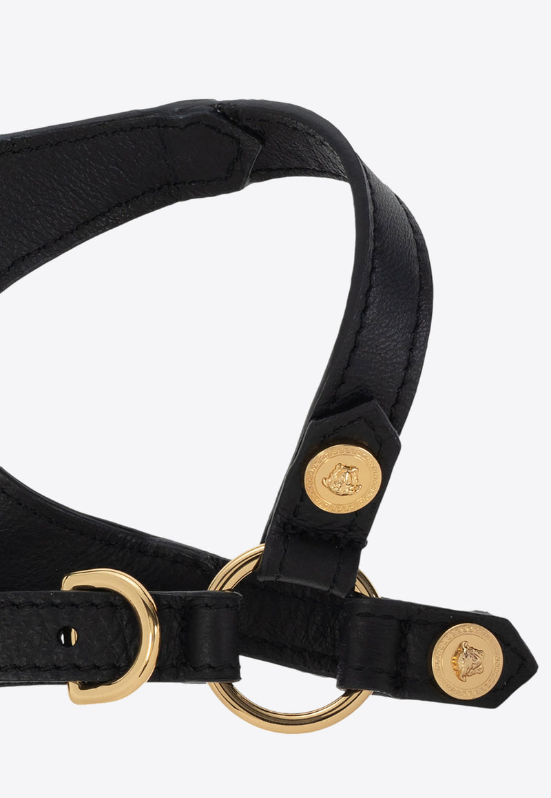 Versace Icon Leather Pet Harness Black ZDOGHAR02 ZPEL0061-Z1008