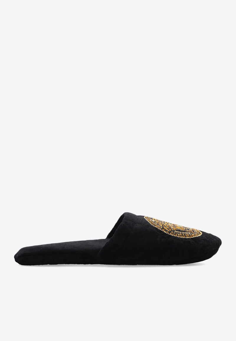 Versace Crystal Medusa Slippers Black ZSLB00009 ZCOSP132-Z7011